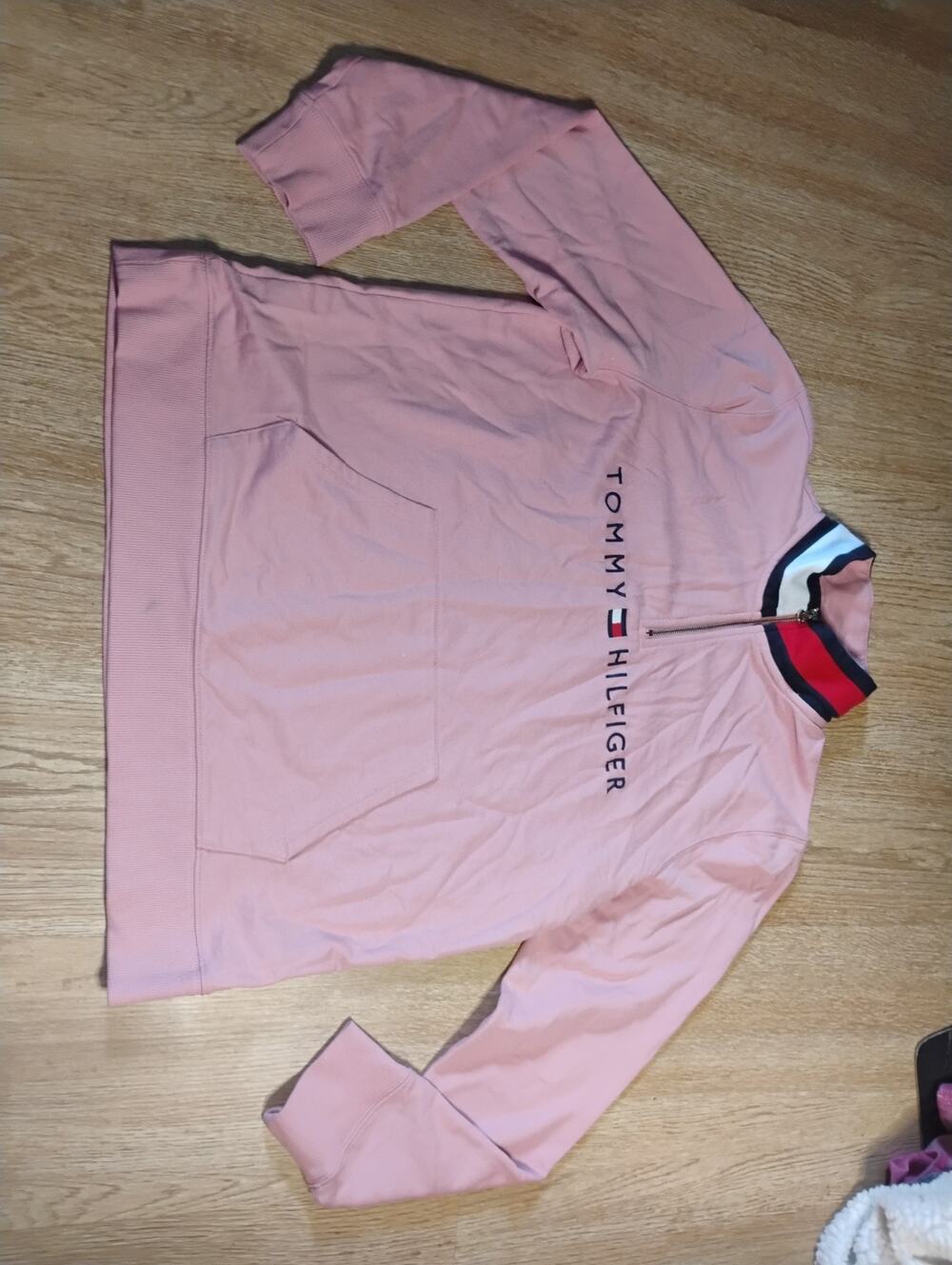 Jacket Tommy Hilfiger Pink Turtleneck Jacket Size Large Cropped